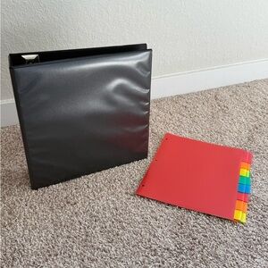 Avery 3” Black Binder with Multicolor Dividers